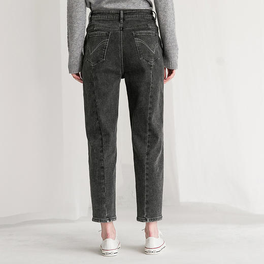 Famecoco范可儿裤子设计感小众秋冬季直筒宽松牛仔裤F218GA005 商品图1