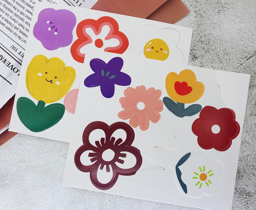 多彩花朵插件插卡 小花花束 笑脸小花小熊 蛋糕装饰纸插件 商品图0