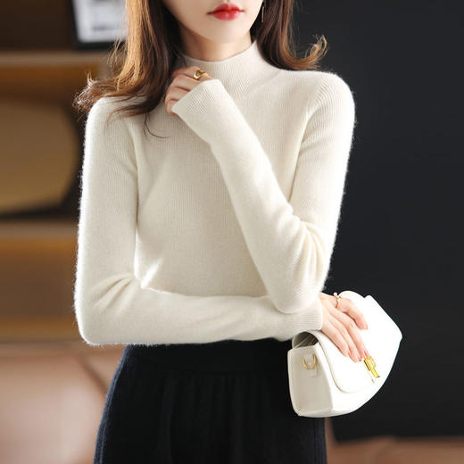 半高领毛衣女2021秋冬新款针织衫修身内搭长袖上衣百搭洋气打底衫 商品图6