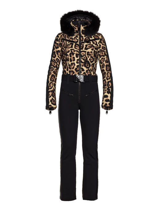 Goldbergh - Lynx Ski Suit Real Fox Fur - Jaguar - 女装 - 连体滑雪服 - 豹纹 商品图1