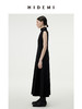 HIDEMI黑色小立领设计感立裁绒面背心长裙 商品缩略图3
