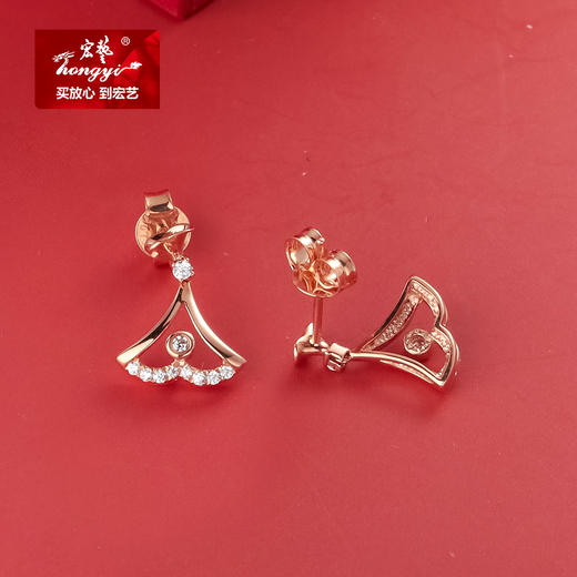 【宏艺珠宝】裙舞飞扬·18K金耳饰 商品图1