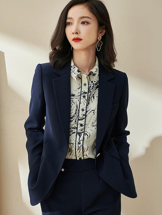 米思阳新款垂感西装外套女商场同款时尚通勤OL职业西服女上衣2396 商品图1