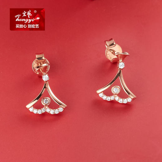 【宏艺珠宝】裙舞飞扬·18K金耳饰 商品图2