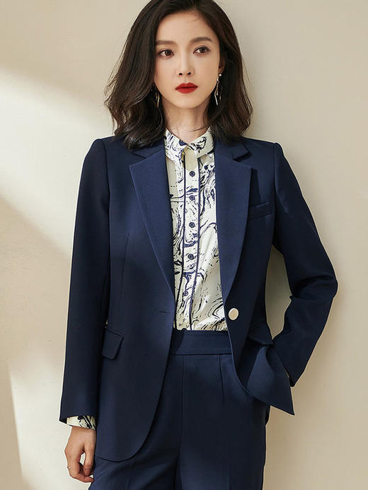 米思阳新款垂感西装外套女商场同款时尚通勤OL职业西服女上衣2396 商品图2