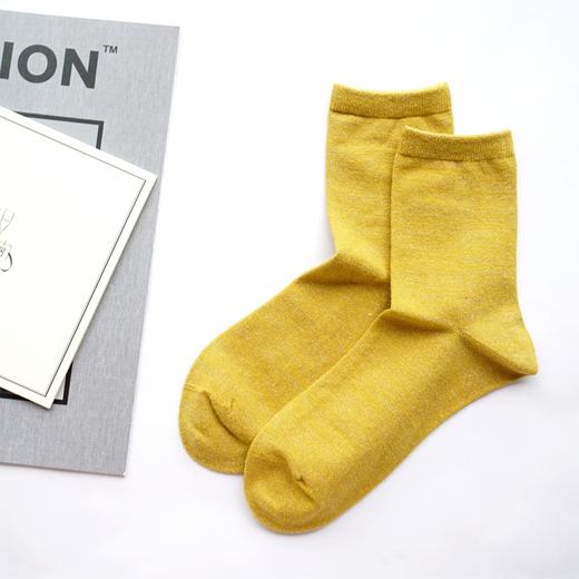 金线女袜亮丝银葱中筒素面潮洋气百搭秋33777 商品图4