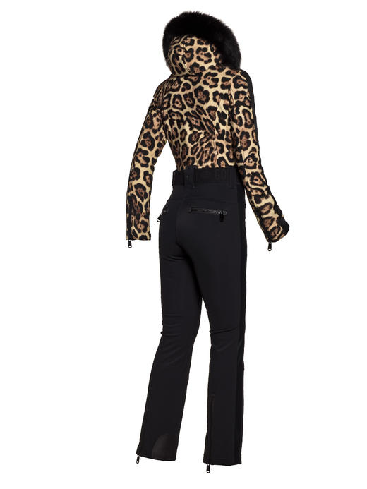 Goldbergh - Lynx Ski Suit Real Fox Fur - Jaguar - 女装 - 连体滑雪服 - 豹纹 商品图3