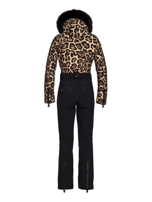 Goldbergh - Lynx Ski Suit Real Fox Fur - Jaguar - 女装 - 连体滑雪服 - 豹纹 商品图4