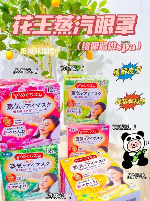 日本花王Kao蒸汽眼罩女发热眼贴热敷眼膜12片去黑眼疲劳护眼 商品图0