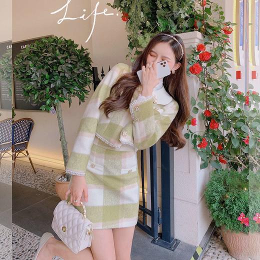【清仓非质量问题不退换】张心子「奶甜系列」香风时尚小外套2021年女秋冬新款半身裙两件套U211008 商品图0