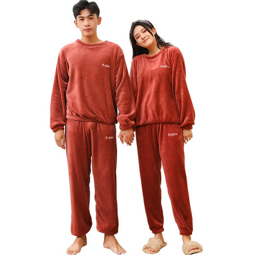 男士暖暖套装珊瑚绒睡衣秋冬情侣家居服保暖睡衣加绒加厚可外穿圣诞礼物 商品图4