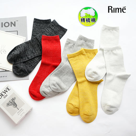 金线女袜亮丝银葱中筒素面潮洋气百搭秋33777 商品图0