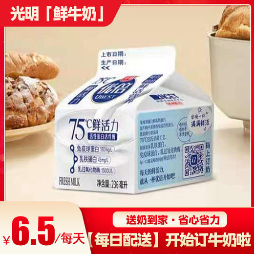 优倍高品质鲜牛奶236ml（20天） 商品图0