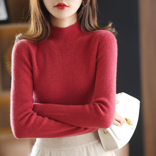 半高领毛衣女2021秋冬新款针织衫修身内搭长袖上衣百搭洋气打底衫 商品图5