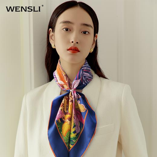 万事利“寻鹿”63厘米双面印花中方巾 商品图4