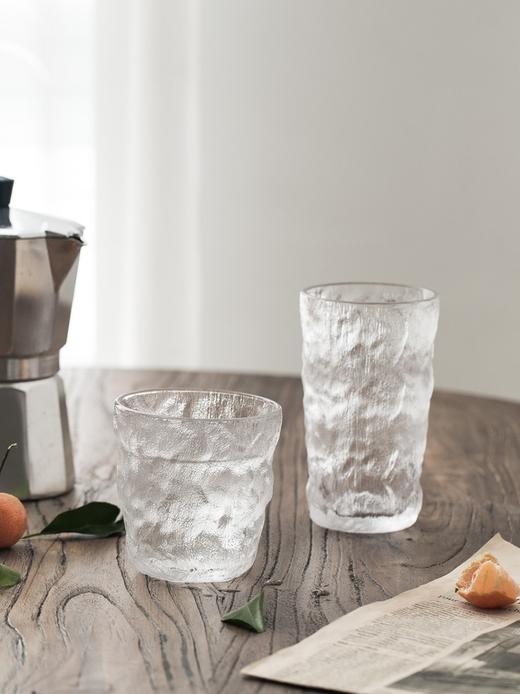 日式ins简约树皮纹玻璃杯水杯威士忌红酒杯果汁咖啡杯家用啤酒杯 商品图6