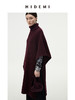 HIDEMI 美利奴羊毛系列酒红色加厚针织廓形斗篷 商品缩略图3