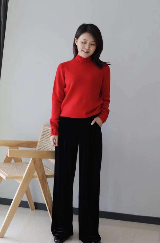 半高领纯色羊绒衫 商品图12