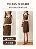 【年中特卖】熙世界法式衬衫领长袖拼接假两件连衣裙女设计感直筒裙子A 商品缩略图3