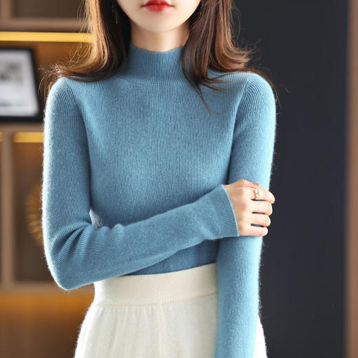 半高领毛衣女2021秋冬新款针织衫修身内搭长袖上衣百搭洋气打底衫 商品图4