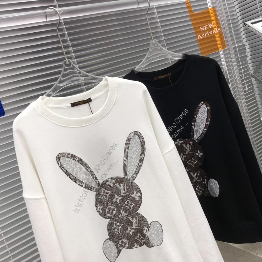 点此购买 lv女款烫钻兔子圆领毛圈卫衣 sy198344