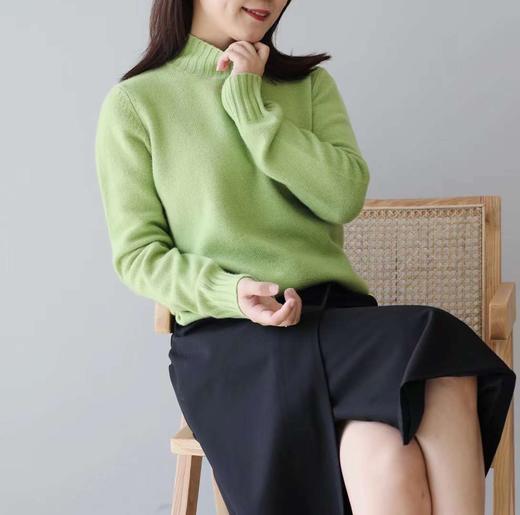半高领纯色羊绒衫 商品图5