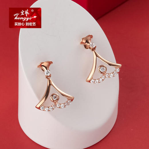 【宏艺珠宝】裙舞飞扬·18K金耳饰 商品图0