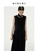 HIDEMI黑色小立领设计感立裁绒面背心长裙 商品缩略图4