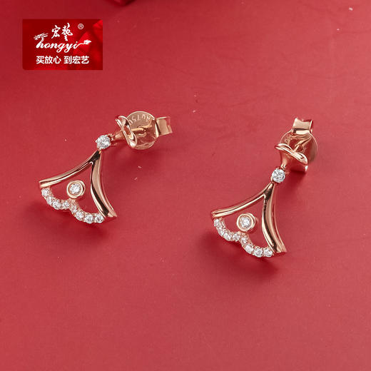 【宏艺珠宝】裙舞飞扬·18K金耳饰 商品图3