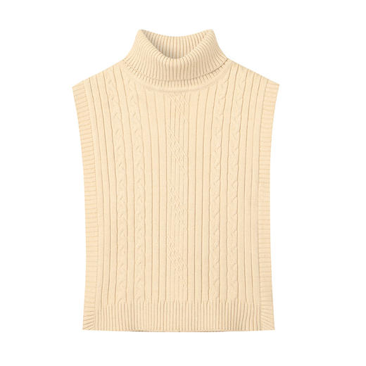 HeyDress高领绞花针织马甲女百搭抗起球外搭时尚短款麻花背心 商品图4