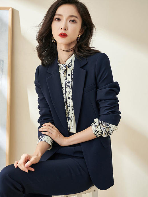 米思阳新款垂感西装外套女商场同款时尚通勤OL职业西服女上衣2396 商品图0