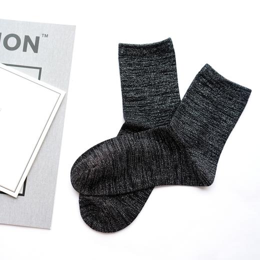 金线女袜亮丝银葱中筒素面潮洋气百搭秋33777 商品图5