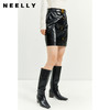 NEELLY纳俪商场同款秋冬季皮裙子半身裙女新款腰带单排扣A字裙潮N21101E01031 商品缩略图1
