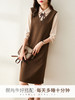 【年中特卖】熙世界法式衬衫领长袖拼接假两件连衣裙女设计感直筒裙子A 商品缩略图0