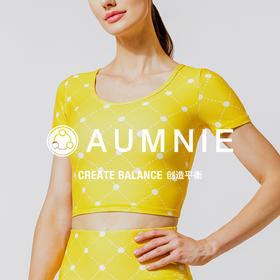 大胆平衡印花露脐T恤 / BOLD CROPPED TEE