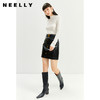 NEELLY纳俪商场同款秋冬季皮裙子半身裙女新款腰带单排扣A字裙潮N21101E01031 商品缩略图3