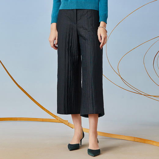 TANGY Collection/天意精品2021年秋冬新品复古龟裂纹莨绸阔腿棉裤 商品图1