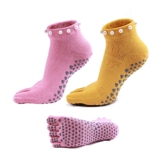 短筒五指袜秋冬款脚底硅胶瑜伽五指袜【13500】 商品图0