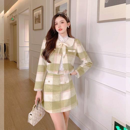 【清仓非质量问题不退换】张心子「奶甜系列」香风时尚小外套2021年女秋冬新款半身裙两件套U211008 商品图4