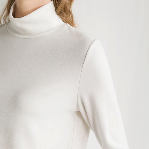 Famecoco范可儿长袖T恤秋冬季半高领修身打底衫F218BB003 商品图3