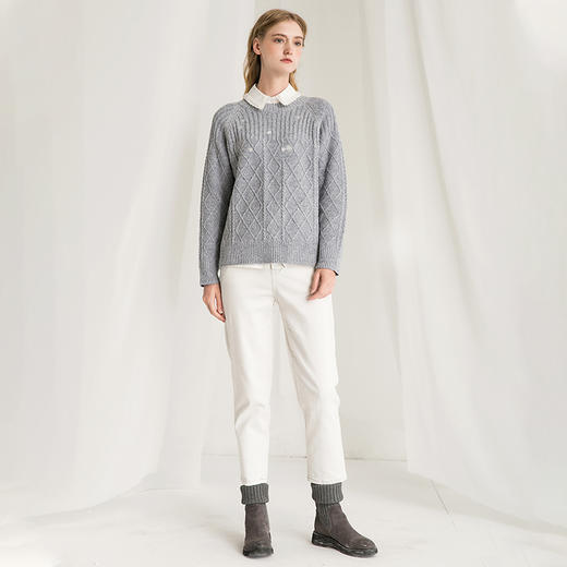 Famecoco范可儿裤子设计感小众秋冬季直筒宽松牛仔裤F218GA005 商品图4