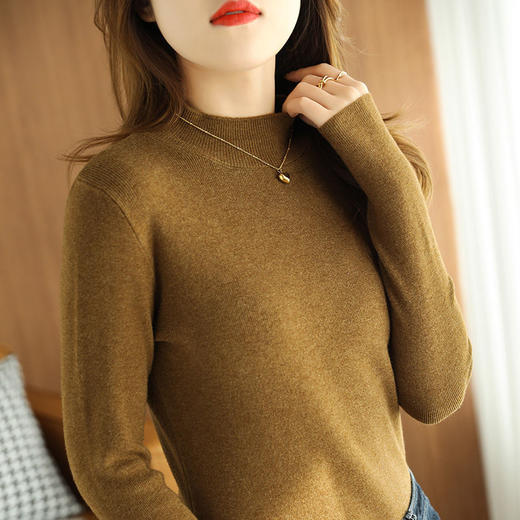 半高领毛衣女2021秋冬新款针织衫修身内搭长袖上衣百搭洋气打底衫 商品图2
