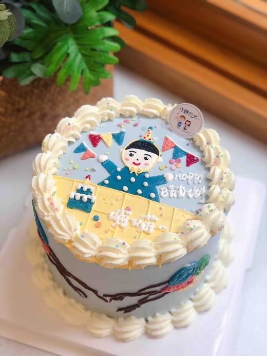 手绘男孩奶油蛋糕 下单前请仔细阅读商品详情 商品图0