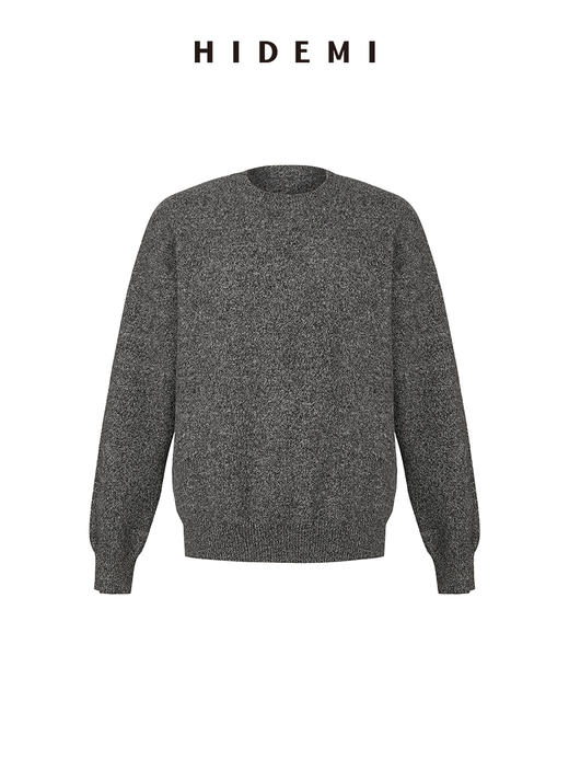 HIDEMI 美利奴羊毛系列芝麻点点圆领中厚款毛衣 商品图5