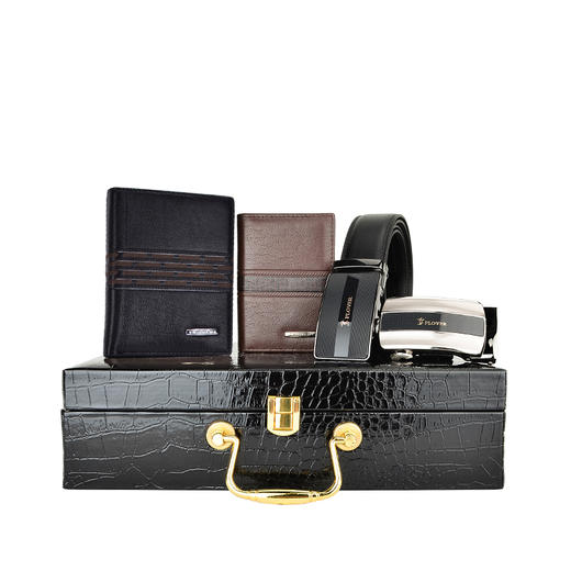 【献礼父亲节】PLOVER香港啄木鸟高端皮带钱包卡片包套装	GD81213-3GB 商品图3