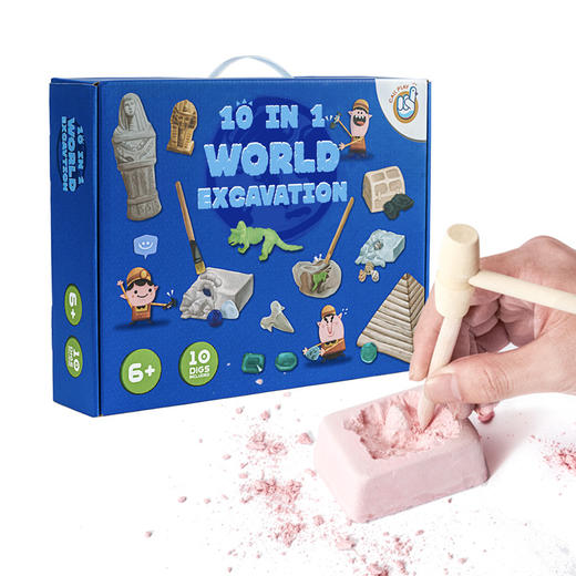 【世界遗迹挖掘 揭开10个神秘封印】儿童手工挖宝考古玩具 寻找失落文明的奇迹 商品图4