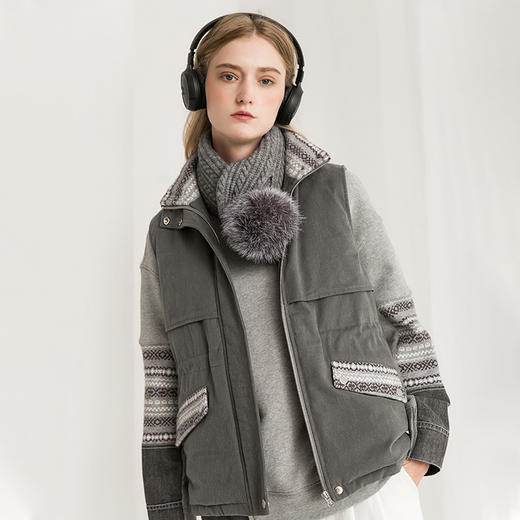 Famecoco范可儿羽绒马甲冬款潮流时尚纯棉马夹外套F218CA008 商品图0