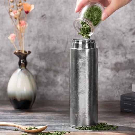 TAIC-太可纯钛双层真空保温杯带茶滤茶漏泡茶杯高档礼品杯 商品图3