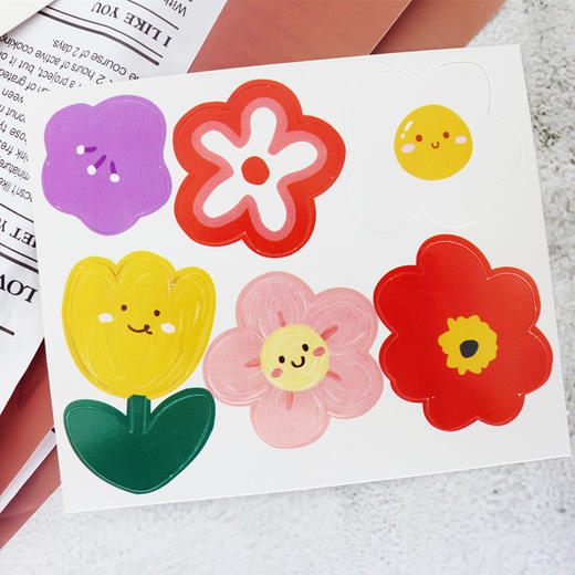 多彩花朵插件插卡 小花花束 笑脸小花小熊 蛋糕装饰纸插件 商品图2