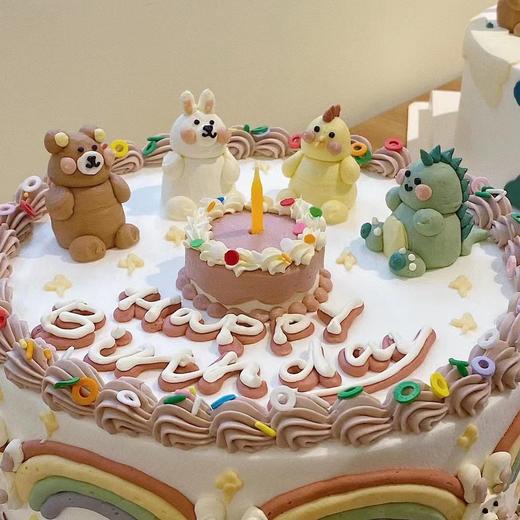 四小只彩虹立体小动物复古蛋糕-低糖处理无添加 商品图3